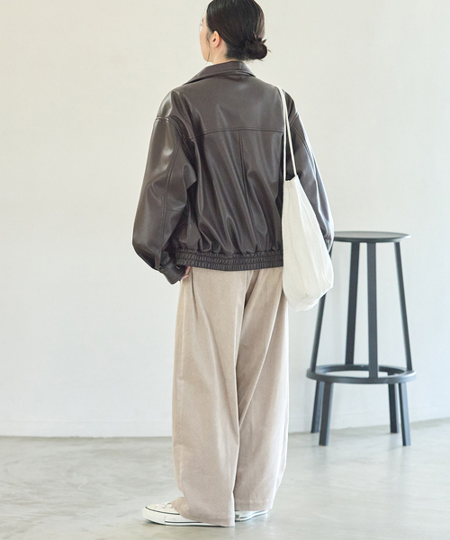journal standard L'essage(ジャーナルスタンダードレサージュ)の「《追加》ストレッチコーデュロイ 2タックパンツ(その他パンツ・レディース・ベージュ/ピンク/ブラック・36/40/38)」の17枚目の写真