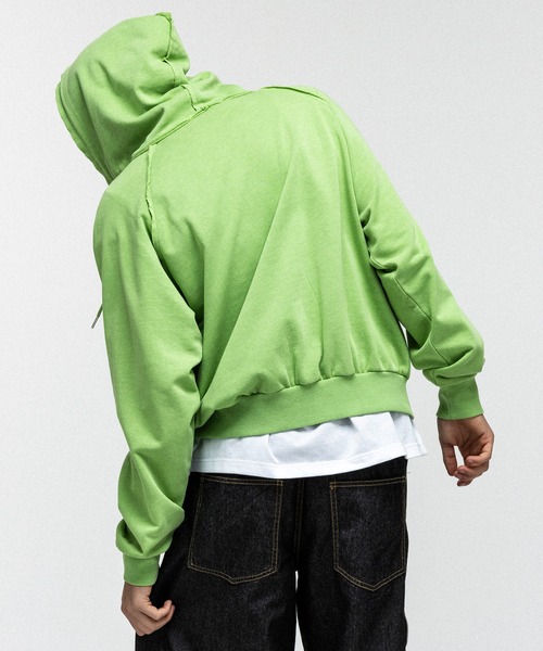 ILL'S(イルズ)の「『ILLS』 LOGO Embroidery FULL ZIP HOODIE / 『ILLS』 ロゴ刺繍フルジップフーディー ダブルジップ ピグメント加工 メンズ レディース ユニセックス(パーカー・メンズ・ラベンダー/ライム/グレー/オレンジ/チャコールグレー・L/M)」の13枚目の写真