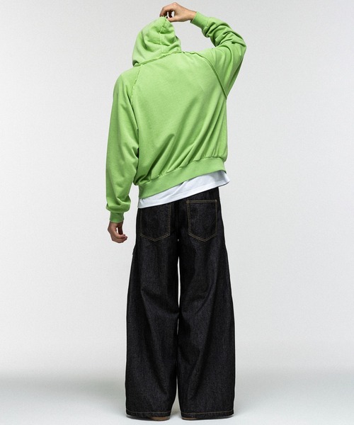 ILL'S(イルズ)の「『ILLS』 LOGO Embroidery FULL ZIP HOODIE / 『ILLS』 ロゴ刺繍フルジップフーディー ダブルジップ ピグメント加工 メンズ レディース ユニセックス(パーカー・メンズ・ラベンダー/ライム/グレー/オレンジ/チャコールグレー・L/M)」の20枚目の写真