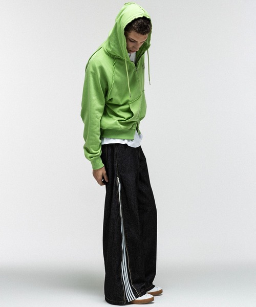 ILL'S(イルズ)の「『ILLS』 LOGO Embroidery FULL ZIP HOODIE / 『ILLS』 ロゴ刺繍フルジップフーディー ダブルジップ ピグメント加工 メンズ レディース ユニセックス(パーカー・メンズ・ラベンダー/ライム/グレー/オレンジ/チャコールグレー・L/M)」の16枚目の写真