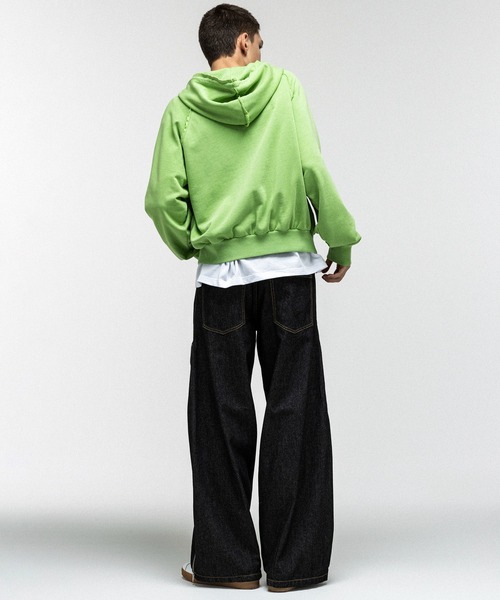ILL'S(イルズ)の「『ILLS』 LOGO Embroidery FULL ZIP HOODIE / 『ILLS』 ロゴ刺繍フルジップフーディー ダブルジップ ピグメント加工 メンズ レディース ユニセックス(パーカー・メンズ・ラベンダー/ライム/グレー/オレンジ/チャコールグレー・L/M)」の19枚目の写真