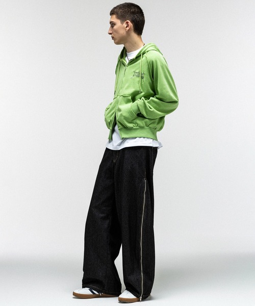 ILL'S(イルズ)の「『ILLS』 LOGO Embroidery FULL ZIP HOODIE / 『ILLS』 ロゴ刺繍フルジップフーディー ダブルジップ ピグメント加工 メンズ レディース ユニセックス(パーカー・メンズ・ラベンダー/ライム/グレー/オレンジ/チャコールグレー・L/M)」の17枚目の写真