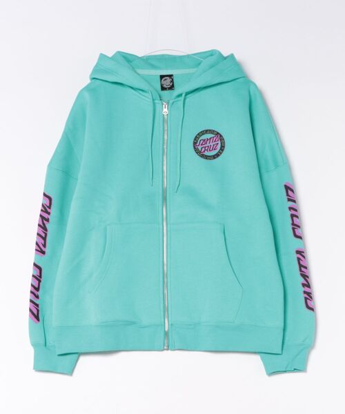 SANTA CRUZ(サンタクルーズ)の「SANTACRUZ/サンタクルーズ LOCO DOT ZIP UP HOOD パーカー 502264332(パーカー・レディース・ブラック/ライトブルー・M/L)」の2枚目の写真