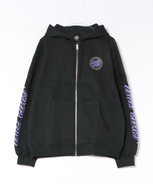 SANTA CRUZ(サンタクルーズ)の「SANTACRUZ/サンタクルーズ LOCO DOT ZIP UP HOOD パーカー 502264332(パーカー・レディース・ブラック/ライトブルー・M/L)」の1枚目の写真
