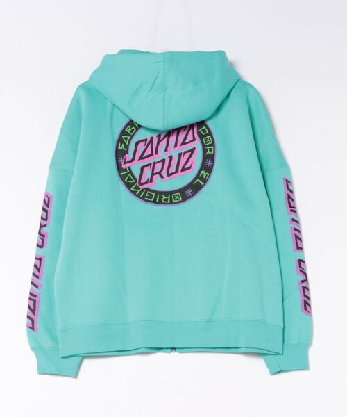 SANTA CRUZ(サンタクルーズ)の「SANTACRUZ/サンタクルーズ LOCO DOT ZIP UP HOOD パーカー 502264332(パーカー・レディース・ブラック/ライトブルー・M/L)」の3枚目の写真