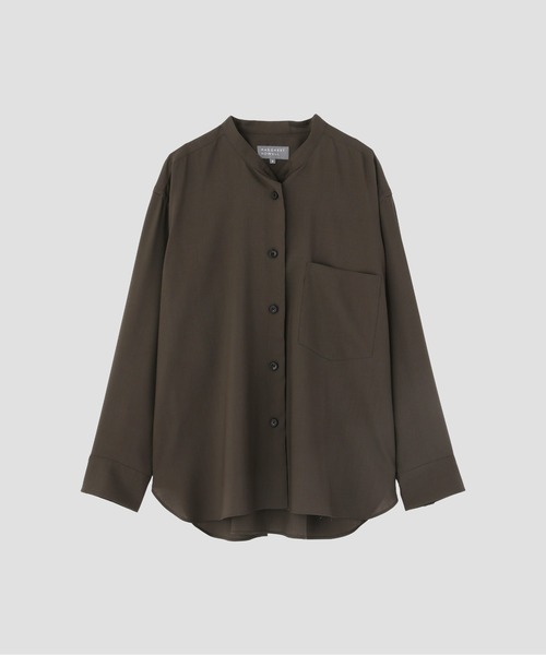 MARGARET HOWELL(マーガレットハウエル)の「WASHABLE WOOL PLAINWEAVE(シャツ/ブラウス・レディース・ダークグリーン・2/1)」の4枚目の写真