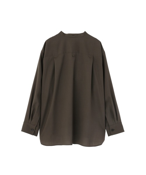 MARGARET HOWELL(マーガレットハウエル)の「WASHABLE WOOL PLAINWEAVE(シャツ/ブラウス・レディース・ダークグリーン・2/1)」の5枚目の写真