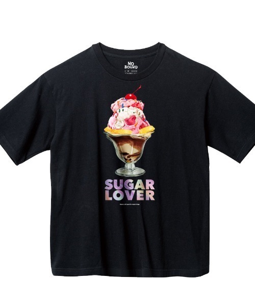 NOBOUND(ノーバウンド)の「NOBOUND(ノーバウンド) 半袖Tシャツ パフェイラスト プリント ビッグシルエット ストリート 原宿系 メンズ ユニセックス(Tシャツ/カットソー・メンズ・ホワイト/ブラック/ライトベージュ/ダルブルー系・XL/L/M)」の3枚目の写真