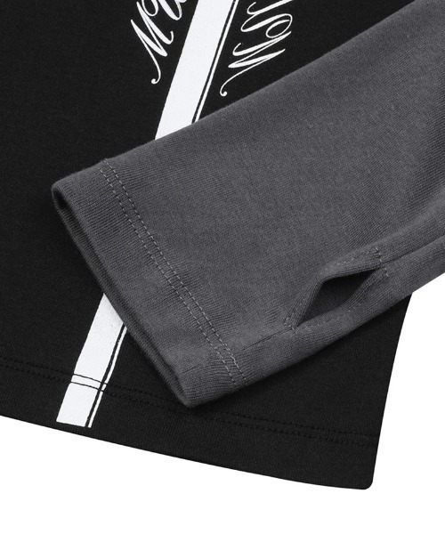 MUCENT(ムセント)の「A'GEM/9 × .kom 『MUCENT/ムセント』AVIO STRIPE HOOD TEE/AVIOボーダージップアップパーカー(パーカー・レディース・ブラック・FREE)」の6枚目の写真