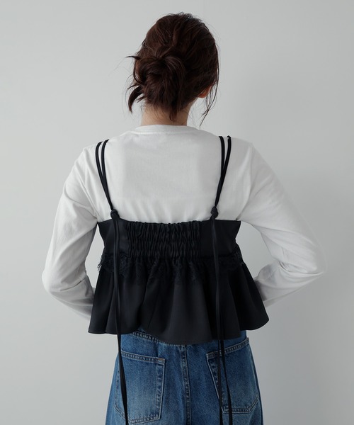 AMUU. PRECIEUSE(アムープレシューズ)の「【SETUP対応】レースペプラムキャミビスチェ(その他トップス・レディース・ブラック/チャコールグレー/ブラウン・FREE)」の20枚目の写真
