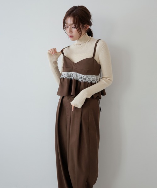 AMUU. PRECIEUSE(アムープレシューズ)の「【SETUP対応】レースペプラムキャミビスチェ(その他トップス・レディース・ブラック/チャコールグレー/ブラウン・FREE)」の7枚目の写真