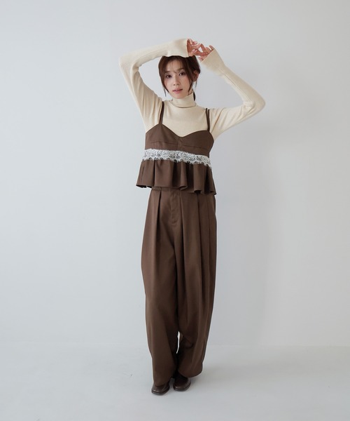 AMUU. PRECIEUSE(アムープレシューズ)の「【SETUP対応】レースペプラムキャミビスチェ(その他トップス・レディース・ブラック/チャコールグレー/ブラウン・FREE)」の8枚目の写真