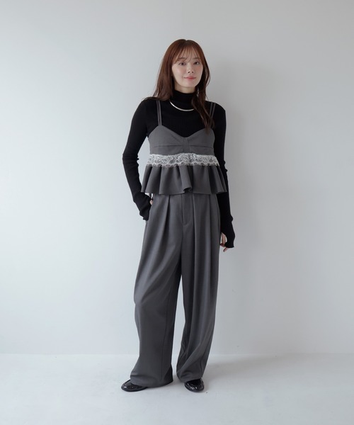 AMUU. PRECIEUSE(アムープレシューズ)の「【SETUP対応】レースペプラムキャミビスチェ(その他トップス・レディース・ブラック/チャコールグレー/ブラウン・FREE)」の12枚目の写真