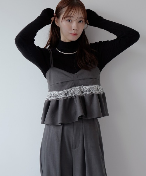AMUU. PRECIEUSE(アムープレシューズ)の「【SETUP対応】レースペプラムキャミビスチェ(その他トップス・レディース・ブラック/チャコールグレー/ブラウン・FREE)」の14枚目の写真