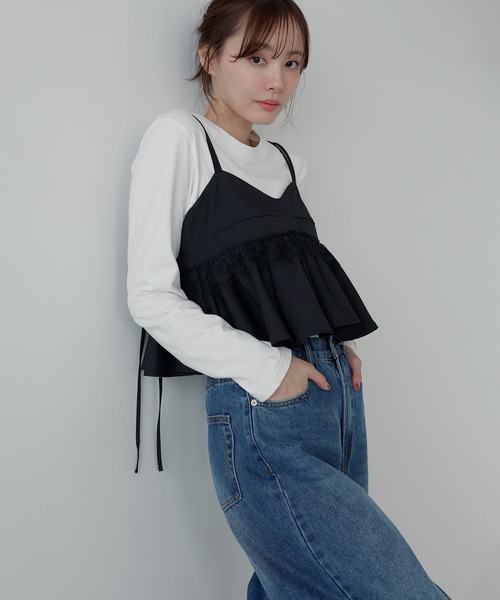 AMUU. PRECIEUSE(アムープレシューズ)の「【SETUP対応】レースペプラムキャミビスチェ(その他トップス・レディース・ブラック/チャコールグレー/ブラウン・FREE)」の17枚目の写真