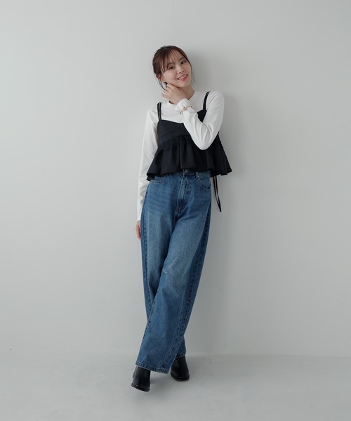 AMUU. PRECIEUSE(アムープレシューズ)の「【SETUP対応】レースペプラムキャミビスチェ(その他トップス・レディース・ブラック/チャコールグレー/ブラウン・FREE)」の18枚目の写真