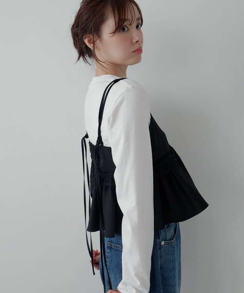 AMUU. PRECIEUSE(アムープレシューズ)の「【SETUP対応】レースペプラムキャミビスチェ(その他トップス・レディース・ブラック/チャコールグレー/ブラウン・FREE)」の19枚目の写真