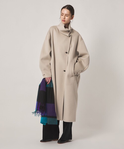 Steven Alan(スティーブンアラン)の「<Steven Alan>ウール カシミヤ リバー ロング コート(ステンカラーコート・レディース・ベージュ/ブラック・S/M)」の1枚目の写真