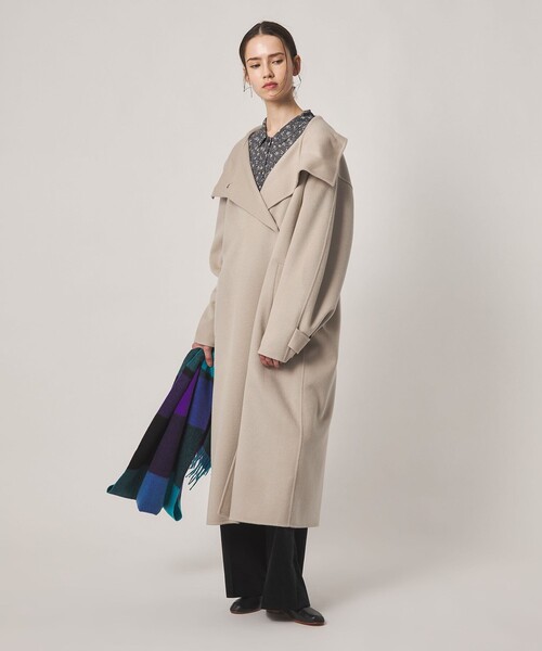 Steven Alan(スティーブンアラン)の「<Steven Alan>ウール カシミヤ リバー ロング コート(ステンカラーコート・レディース・ベージュ/ブラック・S/M)」の8枚目の写真