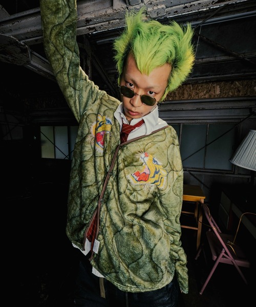 ROYAL FLASH（ロイヤルフラッシュ）の「TALKING ABOUT THE ABSTRACTION/トーキングアバウトジアブストラクション/別注 EX CARDIGAN（カーディガン/ボレロ・メンズ・ホワイト/ブラック/グリーン・M/L/XL）」の3枚目の写真