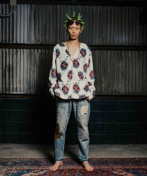 ROYAL FLASH（ロイヤルフラッシュ）の「TALKING ABOUT THE ABSTRACTION/トーキングアバウトジアブストラクション/別注 EX CARDIGAN（カーディガン/ボレロ・メンズ・ホワイト/ブラック/グリーン・M/L/XL）」の13枚目の写真