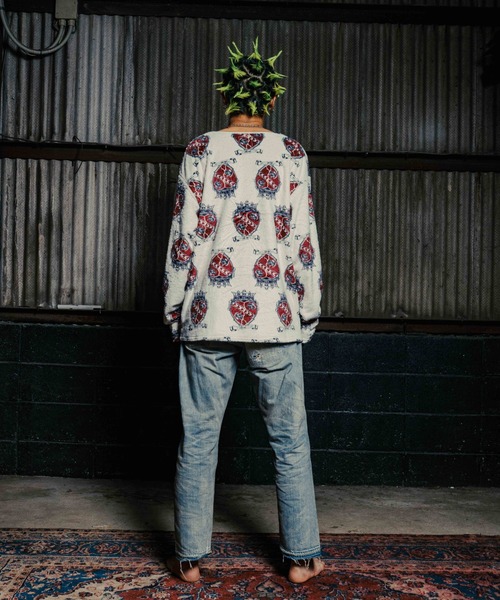ROYAL FLASH（ロイヤルフラッシュ）の「TALKING ABOUT THE ABSTRACTION/トーキングアバウトジアブストラクション/別注 EX CARDIGAN（カーディガン/ボレロ・メンズ・ホワイト/ブラック/グリーン・M/L/XL）」の12枚目の写真