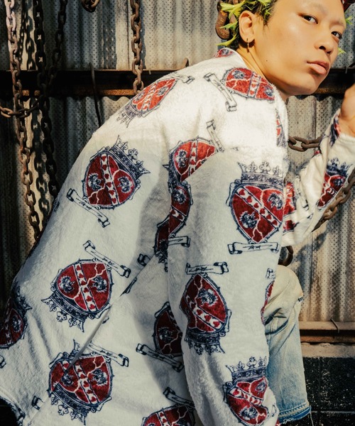 ROYAL FLASH（ロイヤルフラッシュ）の「TALKING ABOUT THE ABSTRACTION/トーキングアバウトジアブストラクション/別注 EX CARDIGAN（カーディガン/ボレロ・メンズ・ホワイト/ブラック/グリーン・M/L/XL）」の9枚目の写真
