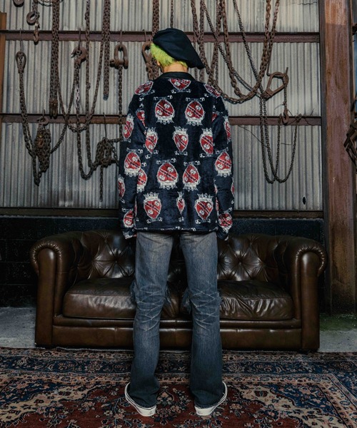 ROYAL FLASH（ロイヤルフラッシュ）の「TALKING ABOUT THE ABSTRACTION/トーキングアバウトジアブストラクション/別注 EX CARDIGAN（カーディガン/ボレロ・メンズ・ホワイト/ブラック/グリーン・M/L/XL）」の5枚目の写真