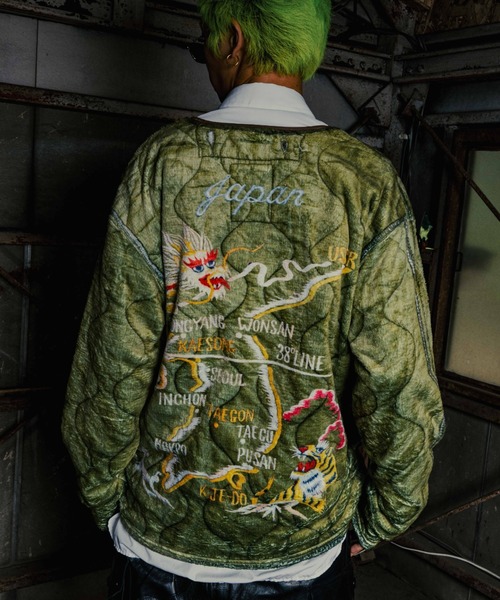 ROYAL FLASH（ロイヤルフラッシュ）の「TALKING ABOUT THE ABSTRACTION/トーキングアバウトジアブストラクション/別注 EX CARDIGAN（カーディガン/ボレロ・メンズ・ホワイト/ブラック/グリーン・M/L/XL）」の16枚目の写真