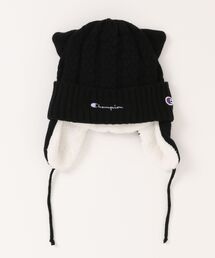 Champion（チャンピオン）の「【Champion】チャンピオン 猫耳 ケーブルニットキャップ イヤーフラップ付き キッズ（ニットキャップ/ビーニー）」