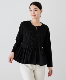 シャーリングビスチェ風ドッキングTシャツ