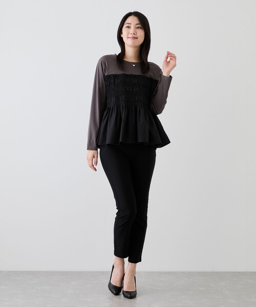Jayro（ジャイロ）の「シャーリングビスチェ風ドッキングＴシャツ（Tシャツ/カットソー・レディース・ブラック系その他・M）」の15枚目の写真