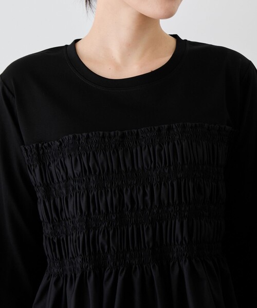 Jayro（ジャイロ）の「シャーリングビスチェ風ドッキングＴシャツ（Tシャツ/カットソー・レディース・ブラック系その他・M）」の18枚目の写真
