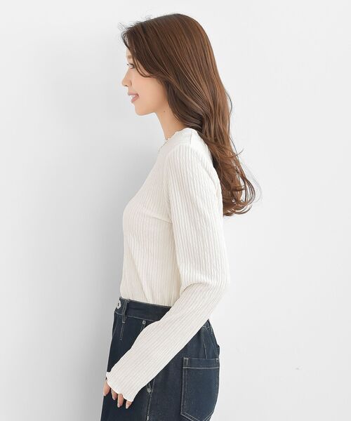 rps(アールピーエス)の「カットジャガードクルーネックメローカットソー(Tシャツ/カットソー・レディース・アイボリー/ブラック・フリー)」の19枚目の写真