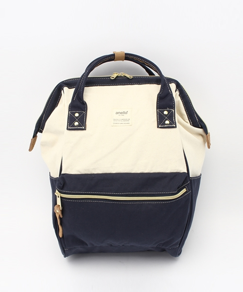 anello（アネロ）の「【anello】キャンバス配色口金リュック（バックパック/リュック・レディース・ダークグリーン/ブラック/ネイビー・ONE SIZE）」の13枚目の写真