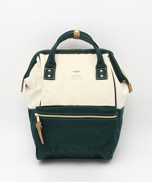 anello（アネロ）の「【anello】キャンバス配色口金リュック（バックパック/リュック・レディース・ダークグリーン/ブラック/ネイビー・ONE SIZE）」の12枚目の写真