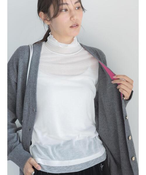 Te chichi(テチチ)の「配色レイヤードハイネックプルオーバー(Tシャツ/カットソー・レディース・レッド/チャコールグレー/オフホワイト・F)」の7枚目の写真
