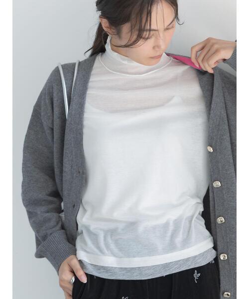 Te chichi(テチチ)の「配色レイヤードハイネックプルオーバー(Tシャツ/カットソー・レディース・レッド/チャコールグレー/オフホワイト・F)」の8枚目の写真