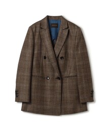 SILK AIR GLEN CHECK ダブルブレストジャケット