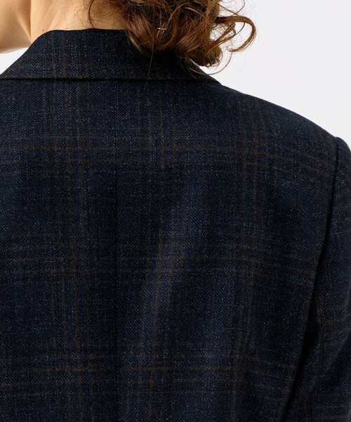 TOMORROWLAND collection(トゥモローランドコレクション)の「SILK AIR GLEN CHECK ダブルブレストジャケット(テーラードジャケット・レディース・ブラウン系/ネイビー・38/36)」の10枚目の写真