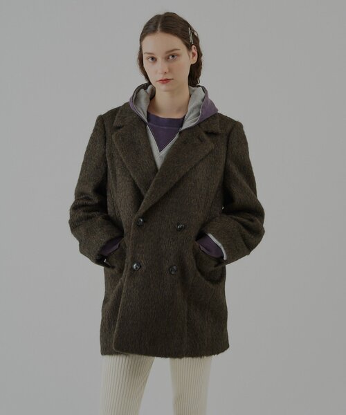 WHIMSIC(ウィムジック)の「【UNISEX】シャギーダブルブレストジャケット(テーラードジャケット・メンズ・ブラウン/モカ・FREE)」の3枚目の写真