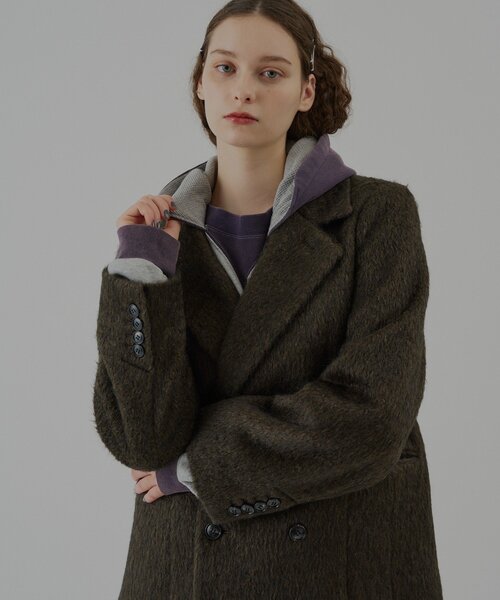 WHIMSIC(ウィムジック)の「【UNISEX】シャギーダブルブレストジャケット(テーラードジャケット・メンズ・ブラウン/モカ・FREE)」の5枚目の写真