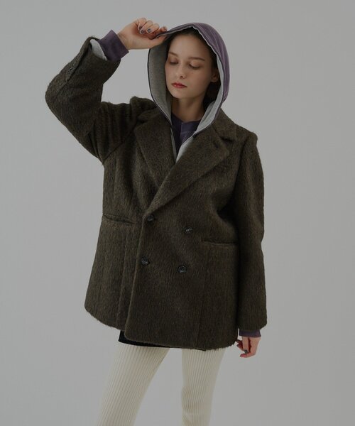 WHIMSIC(ウィムジック)の「【UNISEX】シャギーダブルブレストジャケット(テーラードジャケット・メンズ・ブラウン/モカ・FREE)」の6枚目の写真