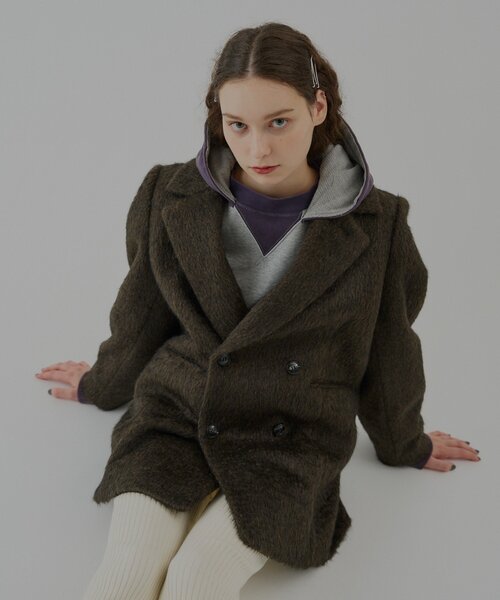 WHIMSIC(ウィムジック)の「【UNISEX】シャギーダブルブレストジャケット(テーラードジャケット・メンズ・ブラウン/モカ・FREE)」の8枚目の写真