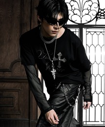 ROSEN KREUZ（ローゼンクロイツ）の「【Rosen Kreuz】RUIN LAYERED MESH LONG SLEEVE / 【ローゼンクロイツ】ルインレイヤードメッシュロンT（Tシャツ/カットソー）」