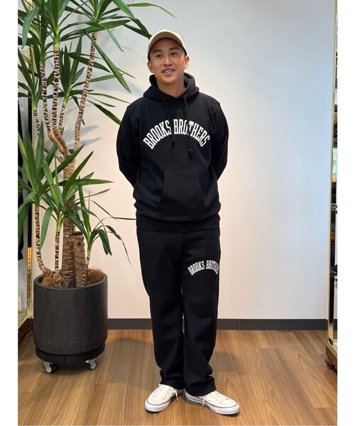 BROOKS BROTHERS(ブルックスブラザーズ)の「Brooks Brothers×Champion USAコットン ラバープリントロゴ フーデッド スウェットシャツ Made in USA(パーカー・メンズ・ネイビー/ブラック/グレー/ブラウン/ホワイト/グリーン・LARGE/SMALL/MEDIUM)」の11枚目の写真