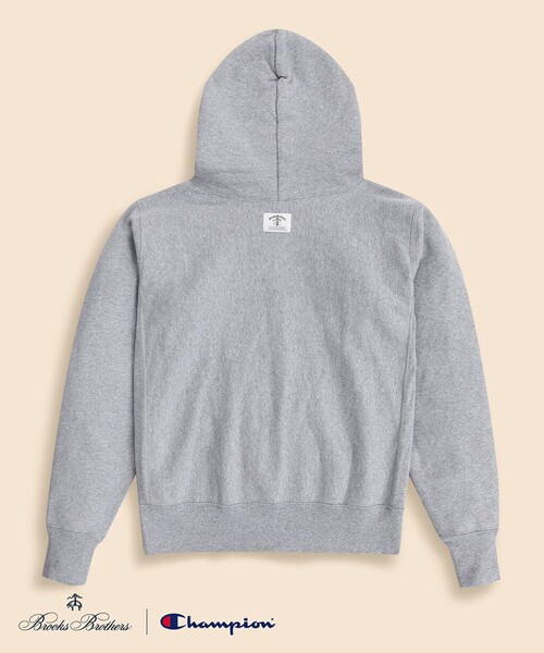 BROOKS BROTHERS(ブルックスブラザーズ)の「Brooks Brothers×Champion USAコットン ラバープリントロゴ フーデッド スウェットシャツ Made in USA(パーカー・メンズ・ネイビー/ブラック/グレー/ブラウン/ホワイト/グリーン・LARGE/SMALL/MEDIUM)」の18枚目の写真