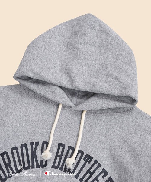 BROOKS BROTHERS(ブルックスブラザーズ)の「Brooks Brothers×Champion USAコットン ラバープリントロゴ フーデッド スウェットシャツ Made in USA(パーカー・メンズ・ネイビー/ブラック/グレー/ブラウン/ホワイト/グリーン・LARGE/SMALL/MEDIUM)」の19枚目の写真