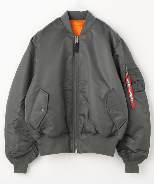 Alpha Industries(アルファインダストリーズ)の「ALPHA/アルファ MA-1 HERITAGE FIT FLIGHT JACKET/MA1 ヘリテージフィット フライトジャケット(ブルゾン・メンズ・ダークグレー/インディゴブルー/シルバー/グレー/キャメル/ワインレッド/ピンク/ベージュ/ブラック・MEDIUM/X-LARGE/LARGE)」の9枚目の写真
