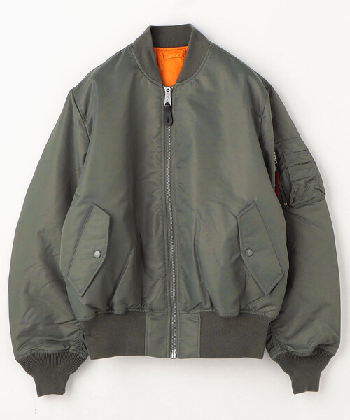 Alpha Industries(アルファインダストリーズ)の「ALPHA/アルファ MA-1 HERITAGE FIT FLIGHT JACKET/MA1 ヘリテージフィット フライトジャケット(ブルゾン・メンズ・ダークグレー/インディゴブルー/シルバー/グレー/キャメル/ワインレッド/ピンク/ベージュ/ブラック・MEDIUM/X-LARGE/LARGE)」の1枚目の写真